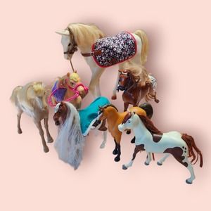 9 Toy Horses Different Brands.